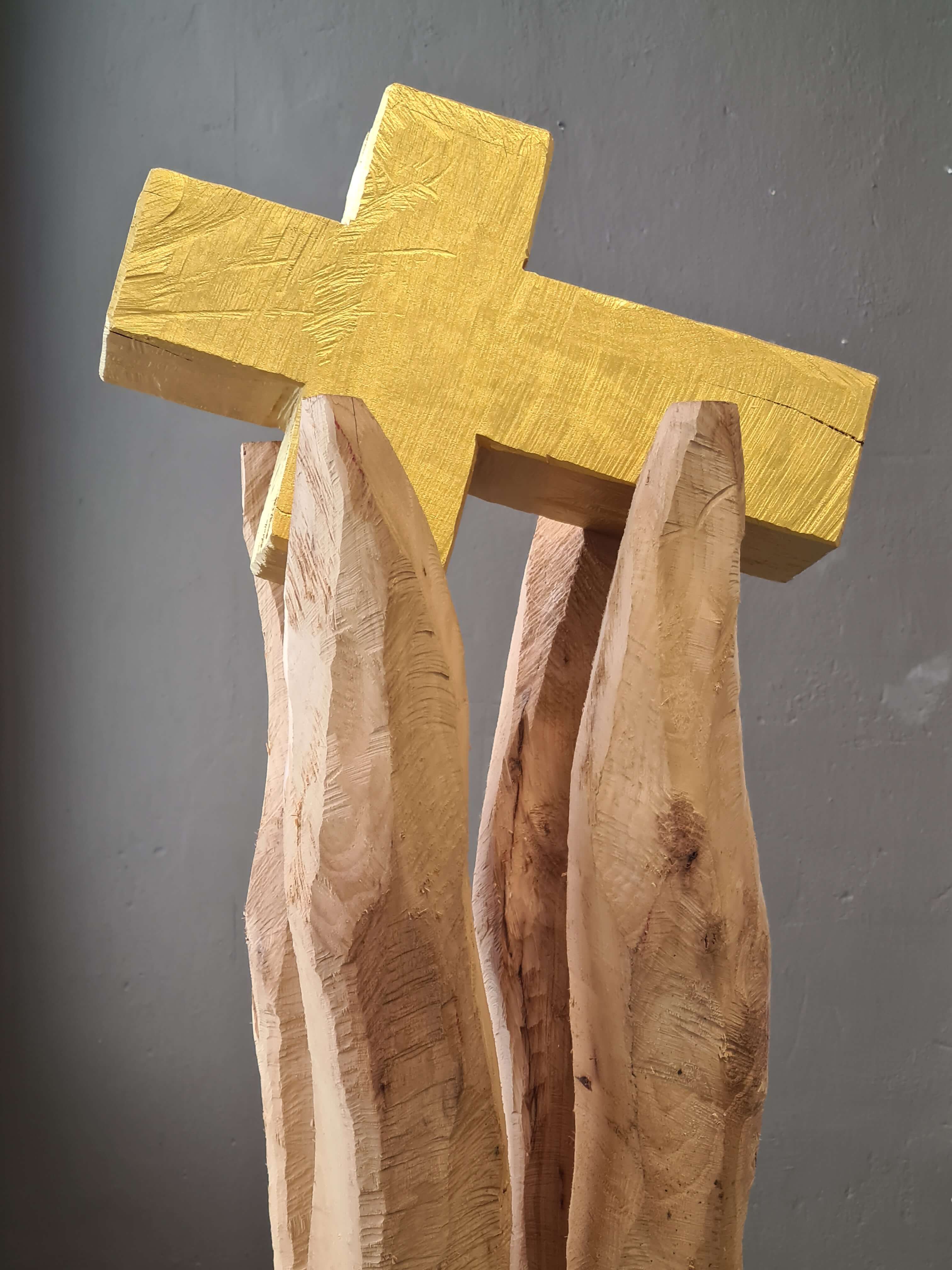 Teilansicht Kreuz    Akazie/Eiche/Acryl